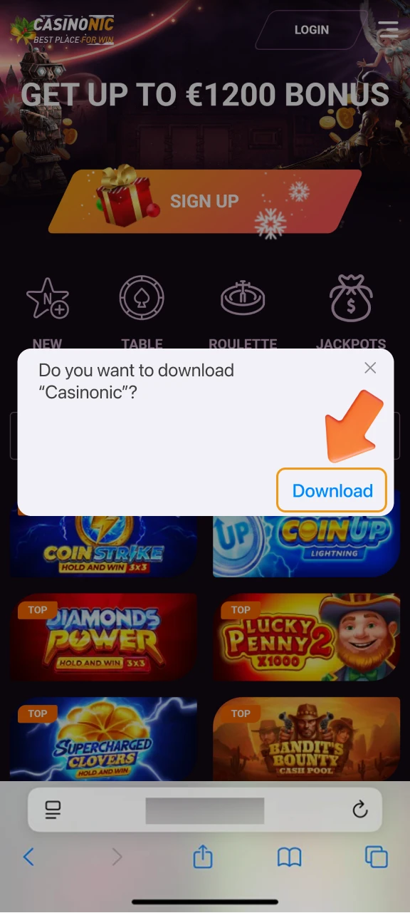 Confirm downloading the installation profile or application in the pop-up.