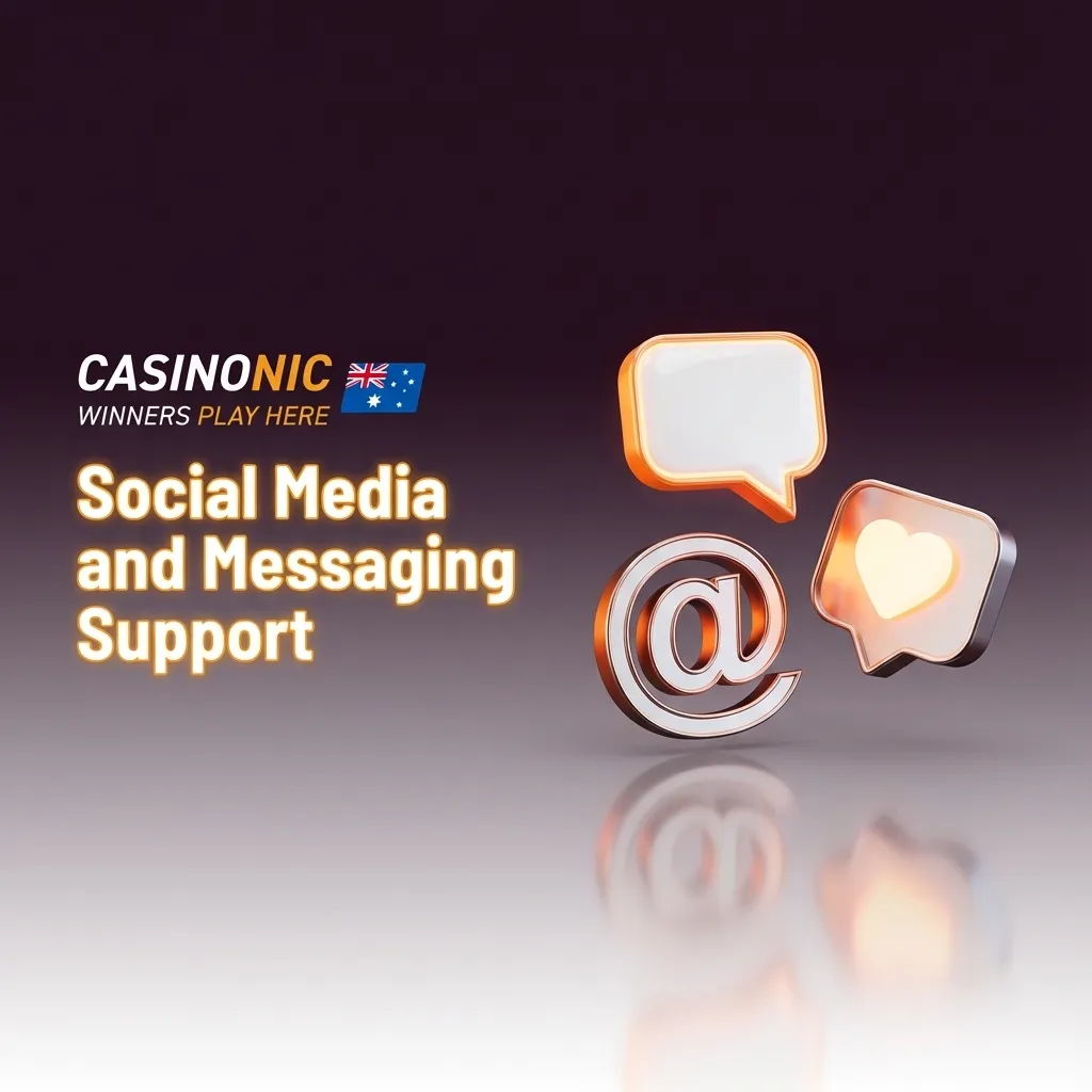Illustration of social media and messaging icons used to contact customer support for quick, non-private questions and updates